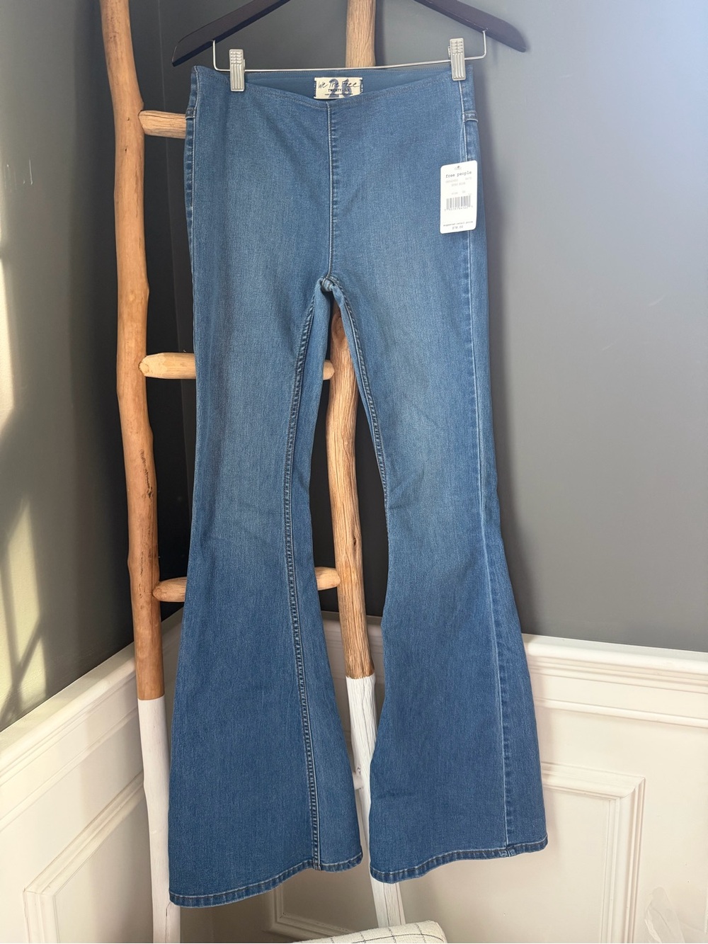 We The Free People Penny Pull On Flare Stretch Light Blue Jeans